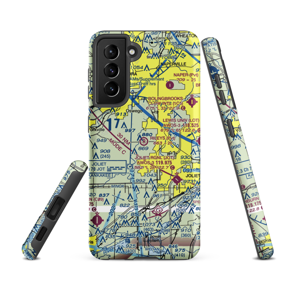 Riley's Field (LL51) VFR Sectional Samsung Phone Case Samsung Galaxy S21 FE model shown
