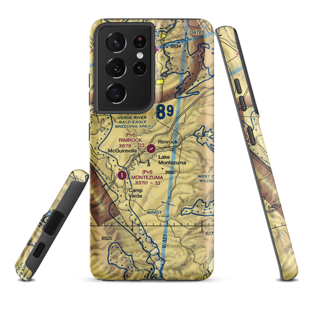 Rimrock Airport (48AZ) VFR Sectional Samsung Phone Case Samsung Galaxy S21 Ultra model shown