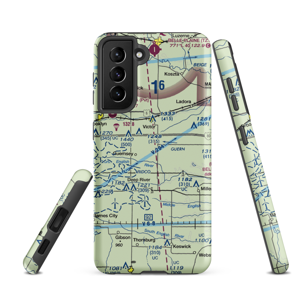 Rinehart Airport (0IA6) VFR Sectional Samsung Phone Case Samsung Galaxy S21 FE model shown