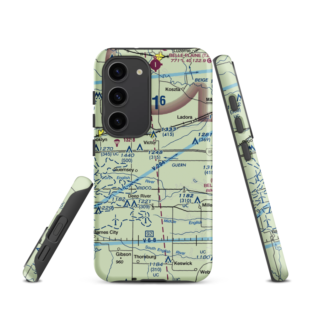 Rinehart Airport (0IA6) VFR Sectional Samsung Phone Case Samsung Galaxy S23 model shown