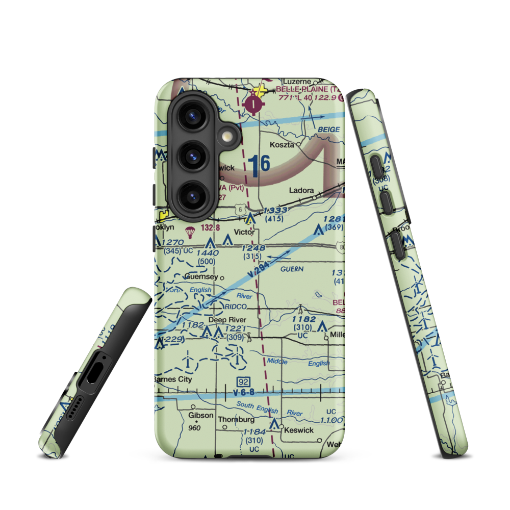 Rinehart Airport (0IA6) VFR Sectional Samsung Phone Case Samsung Galaxy S24 model shown