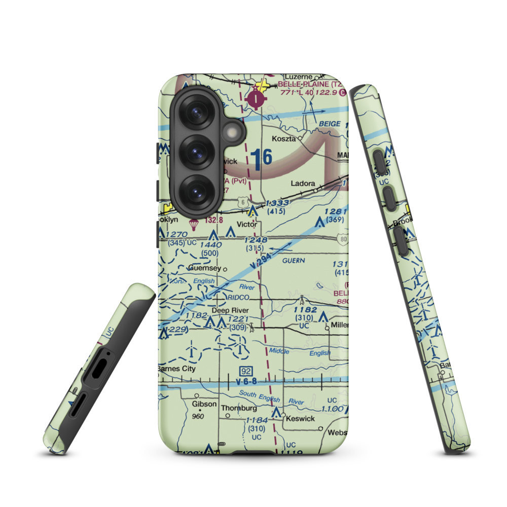 Rinehart Airport (0IA6) VFR Sectional Samsung Phone Case Samsung Galaxy S25 model shown