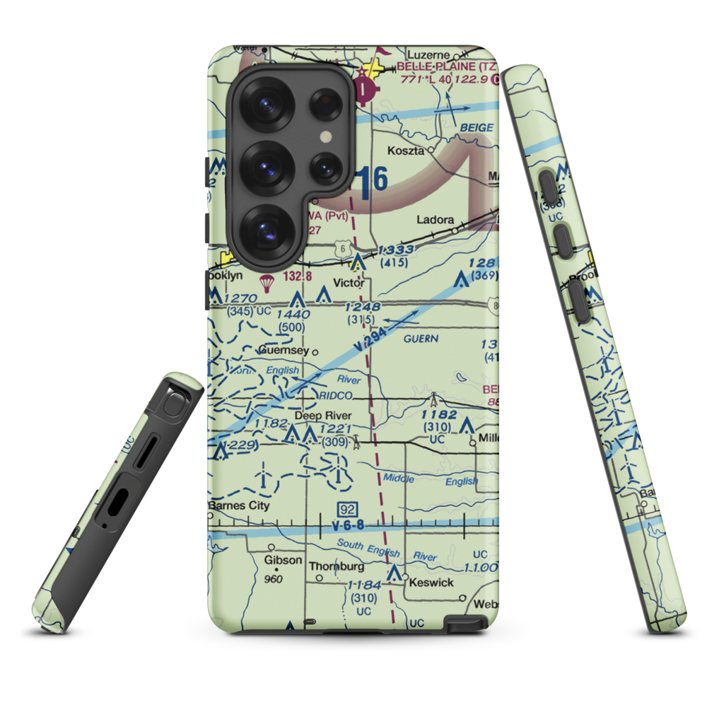 Rinehart Airport (0IA6) VFR Sectional Samsung Phone Case Samsung Galaxy S25 Ultra model shown