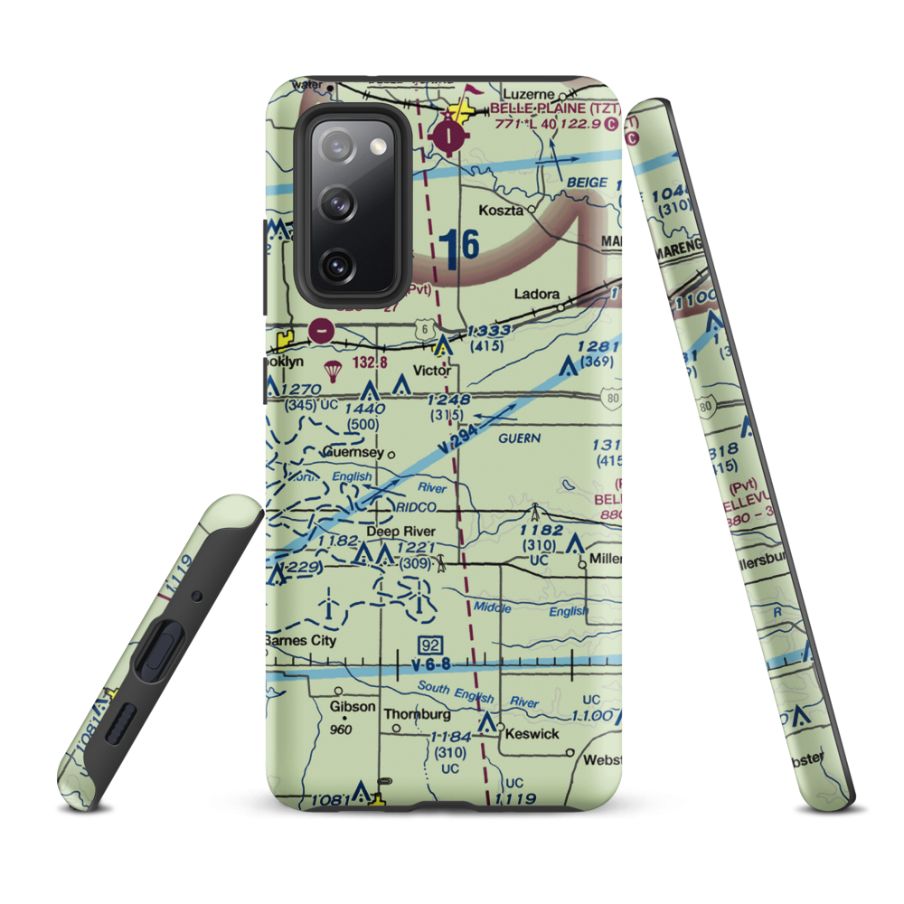 Rinehart Airport (0IA6) VFR Sectional Samsung Phone Case Samsung Galaxy S20 FE model shown
