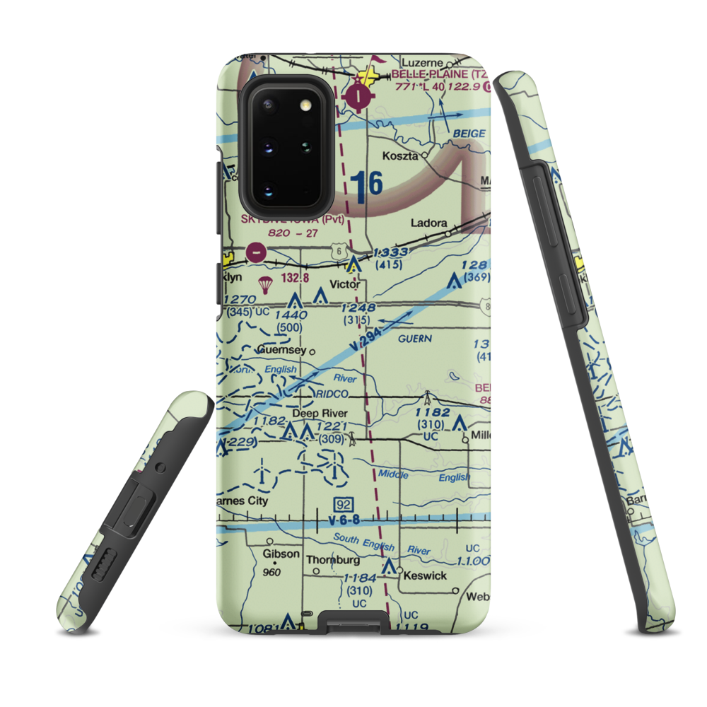 Rinehart Airport (0IA6) VFR Sectional Samsung Phone Case Samsung Galaxy S20 Plus model shown