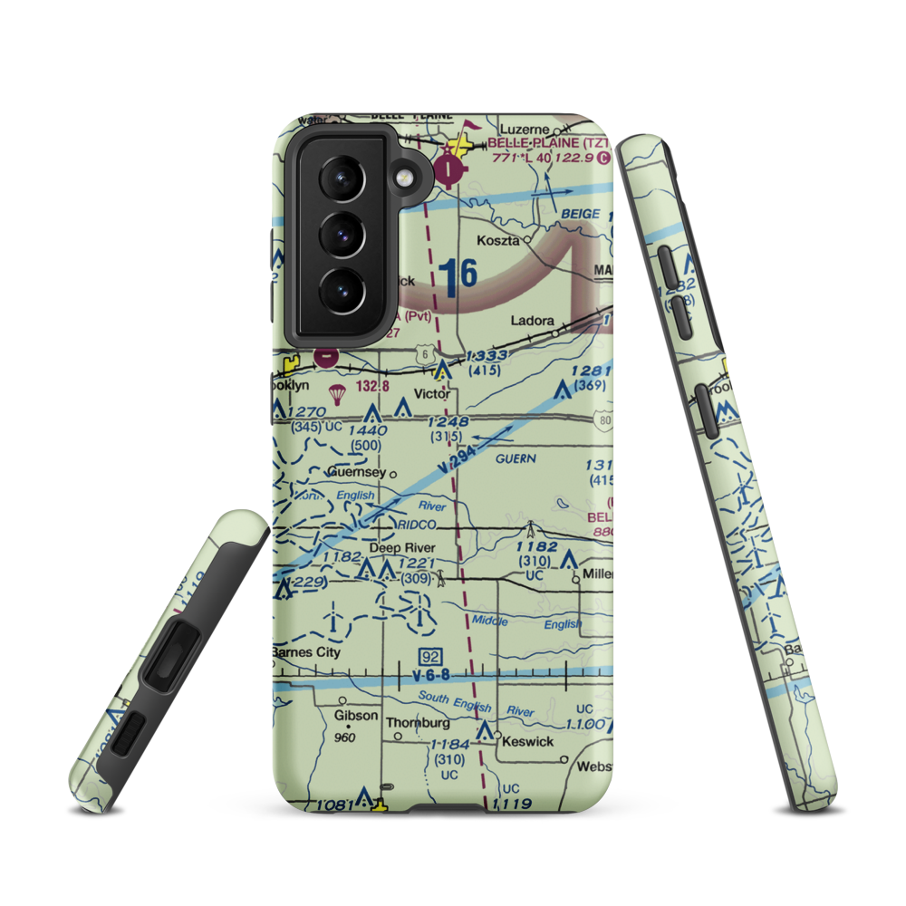 Rinehart Airport (0IA6) VFR Sectional Samsung Phone Case Samsung Galaxy S21 model shown