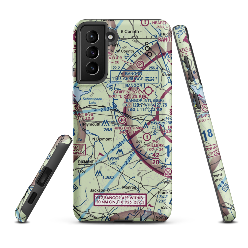 Ring Hill Airport (14ME) VFR Sectional Samsung Phone Case Samsung Galaxy S21 Plus model shown