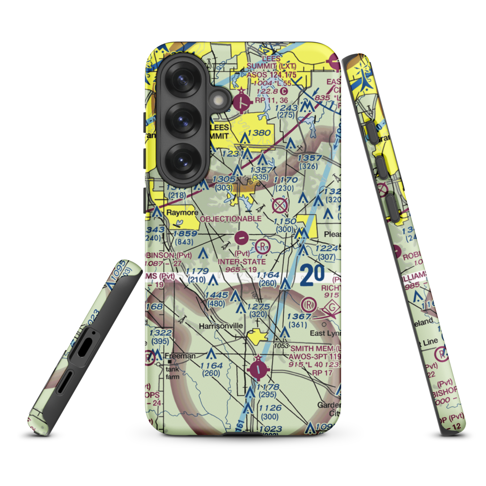 Riordan Airport (43MO) VFR Sectional Samsung Phone Case Samsung Galaxy S25 Plus model shown