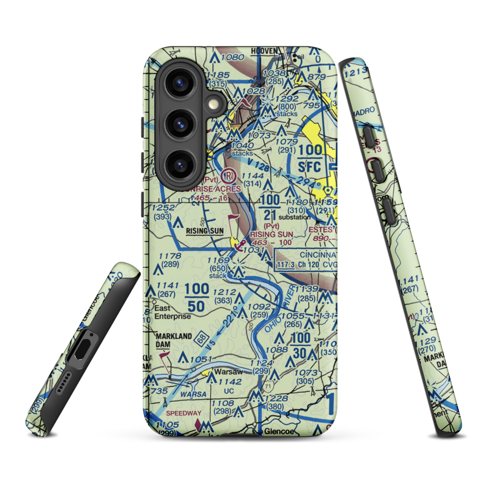 Rising Sun Seaplane Base (67IN) VFR Sectional Samsung Phone Case Samsung Galaxy S24 Plus model shown