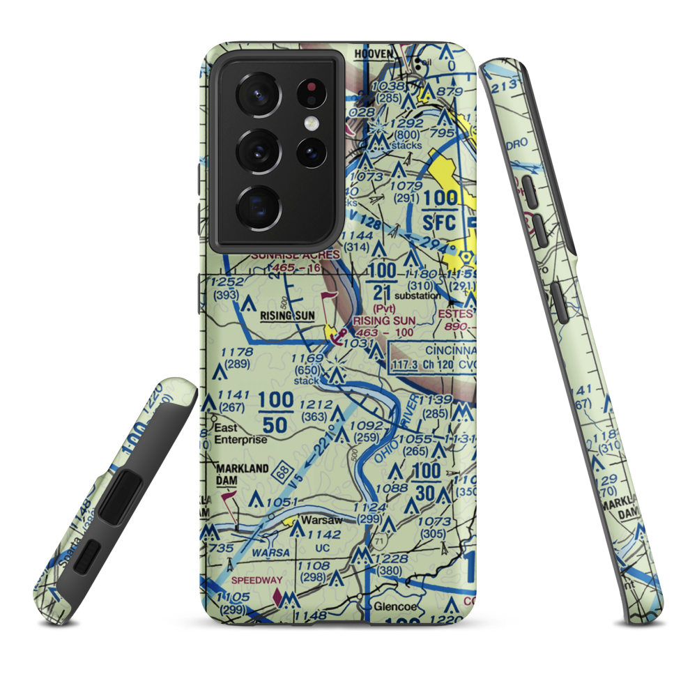 Rising Sun Seaplane Base (67IN) VFR Sectional Samsung Phone Case Samsung Galaxy S21 Plus model shown