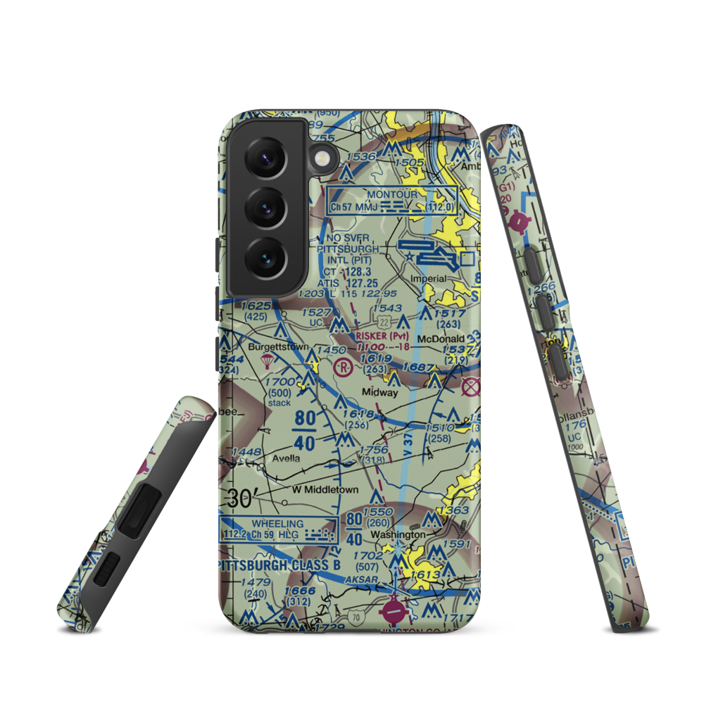 Risker Field (3PS9) VFR Sectional Samsung Phone Case Samsung Galaxy S22 model shown