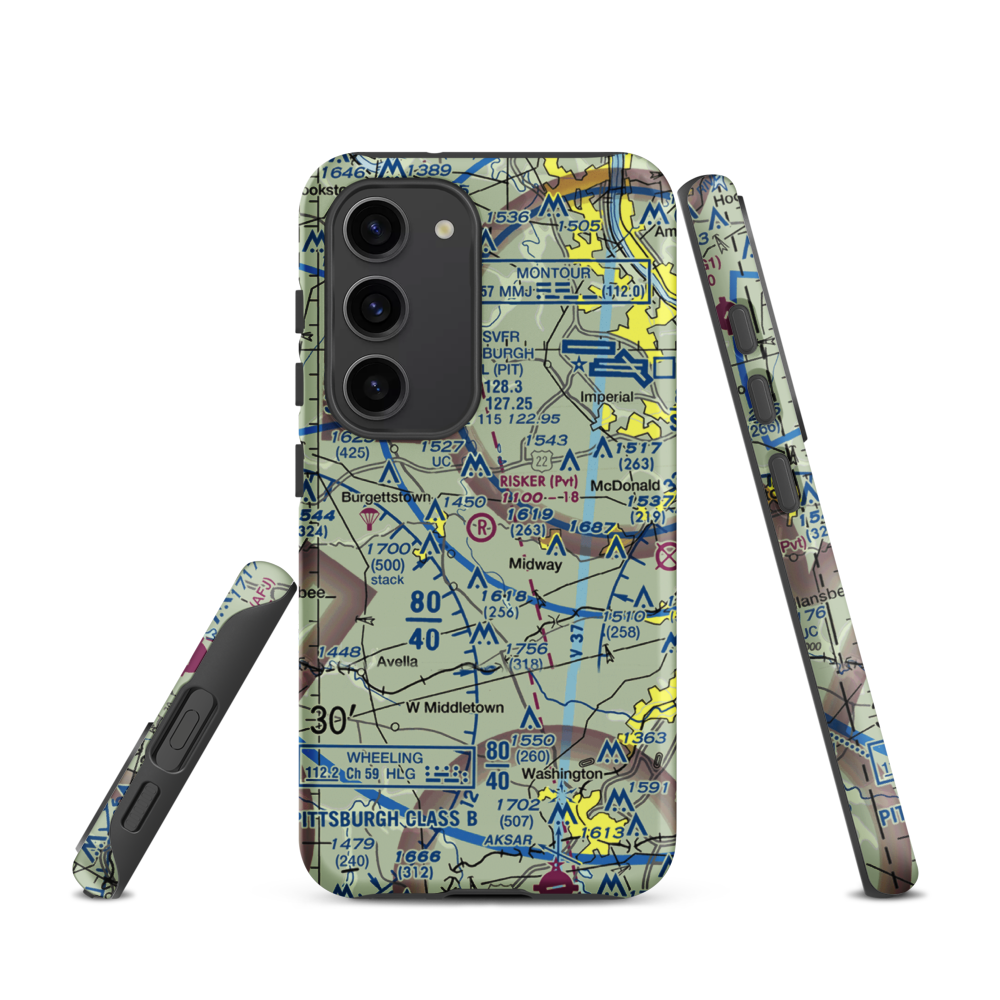 Risker Field (3PS9) VFR Sectional Samsung Phone Case Samsung Galaxy S23 model shown