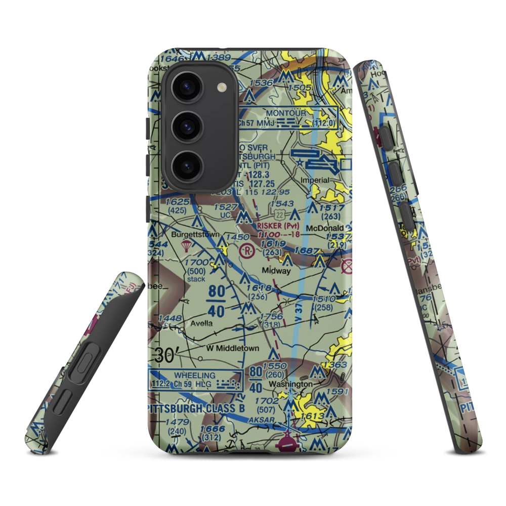 Risker Field (3PS9) VFR Sectional Samsung Phone Case Samsung Galaxy S23 Plus model shown