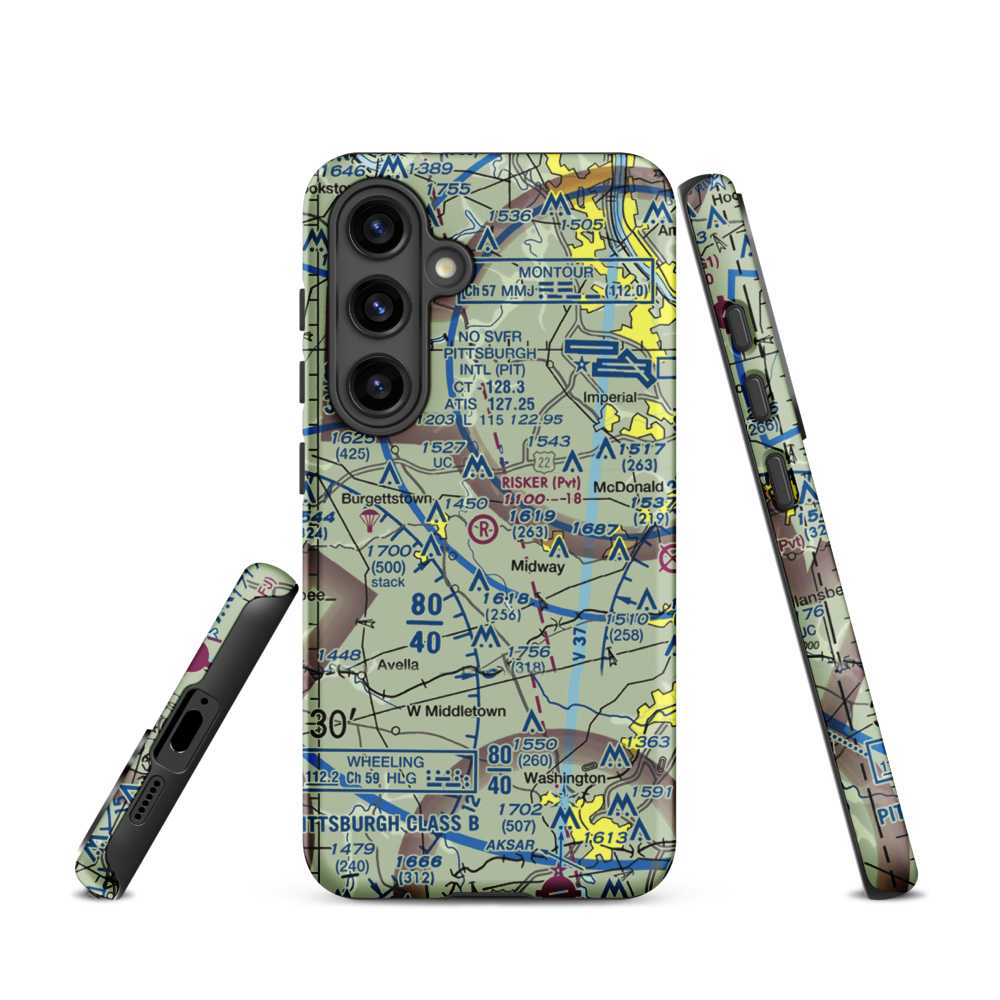 Risker Field (3PS9) VFR Sectional Samsung Phone Case Samsung Galaxy S24 model shown