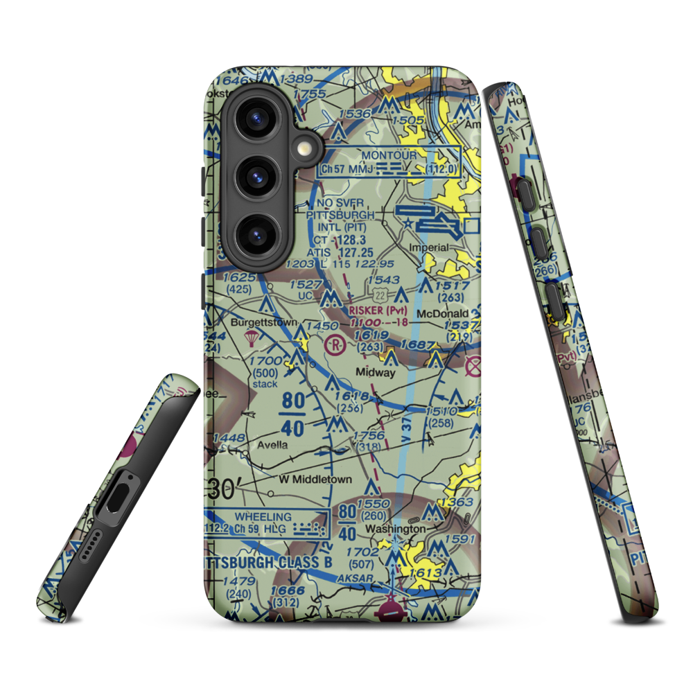 Risker Field (3PS9) VFR Sectional Samsung Phone Case Samsung Galaxy S24 Plus model shown