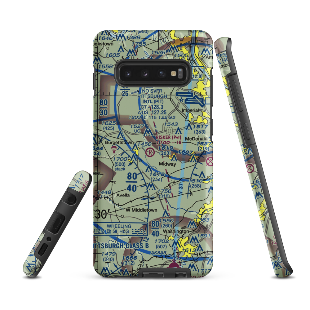 Risker Field (3PS9) VFR Sectional Samsung Phone Case Samsung Galaxy S10 Plus model shown