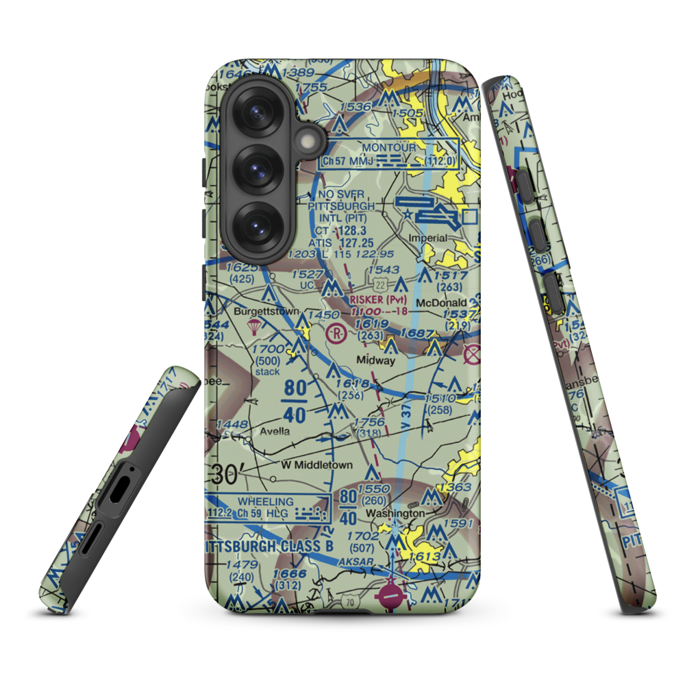 Risker Field (3PS9) VFR Sectional Samsung Phone Case Samsung Galaxy S25 Plus model shown