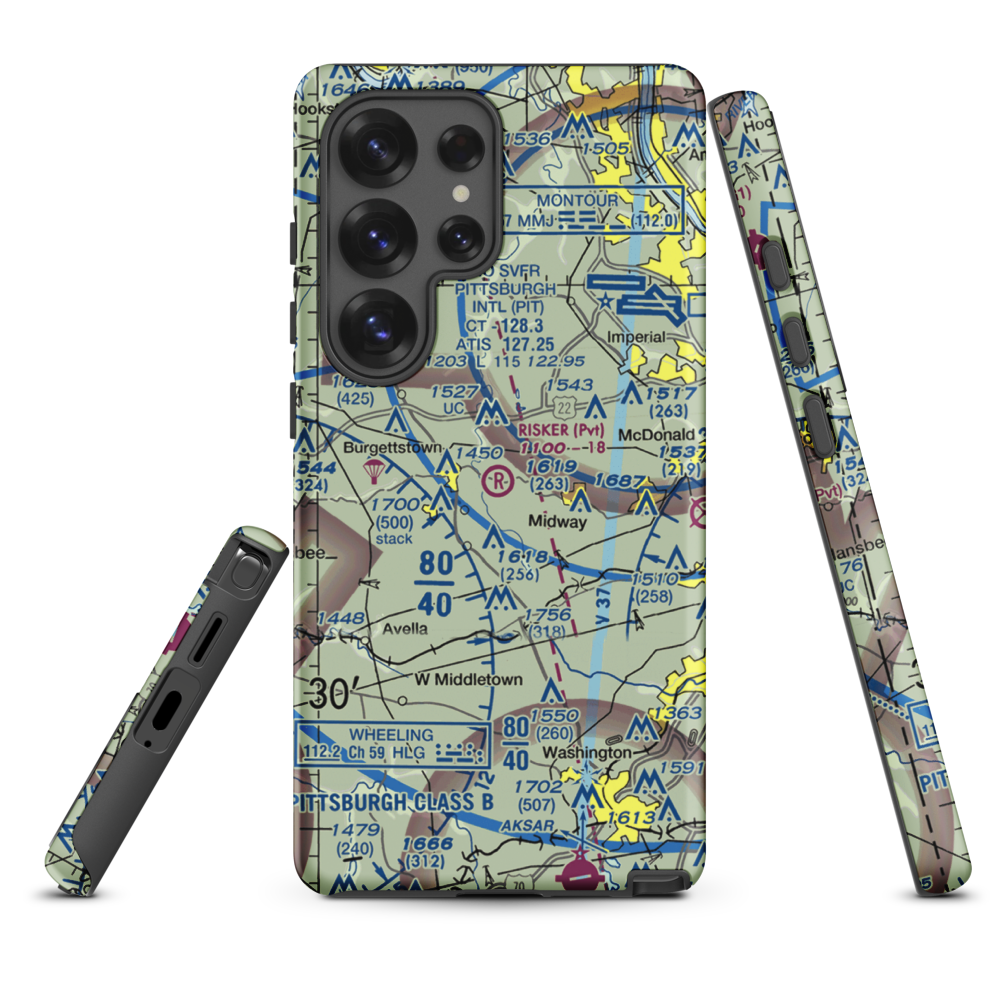 Risker Field (3PS9) VFR Sectional Samsung Phone Case Samsung Galaxy S25 Ultra model shown