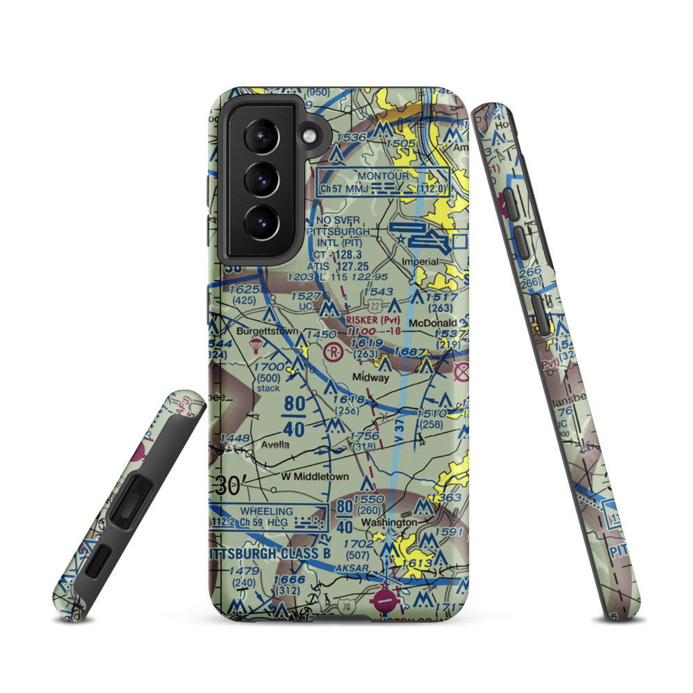 Risker Field (3PS9) VFR Sectional Samsung Phone Case Samsung Galaxy S21 model shown
