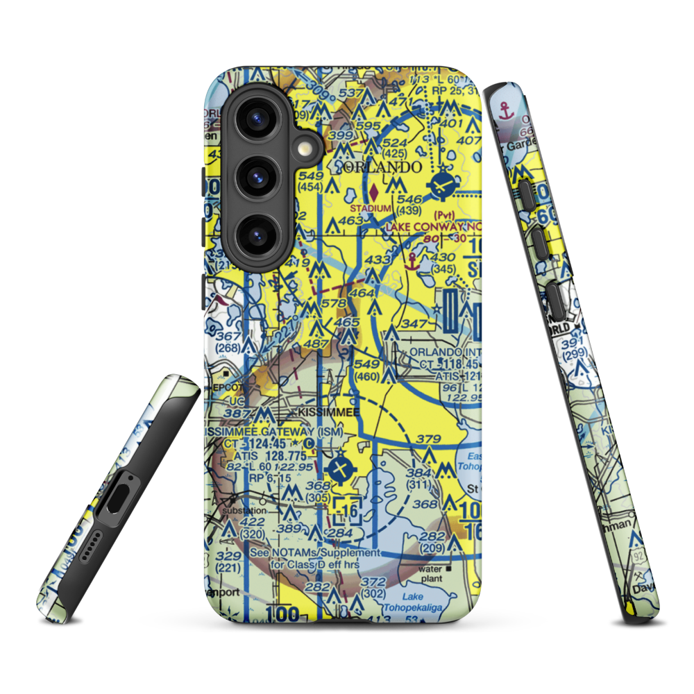 Ritz Carlton Grande Lakes Seaplane Base (25FD) VFR Sectional Samsung Phone Case Samsung Galaxy S24 Plus model shown