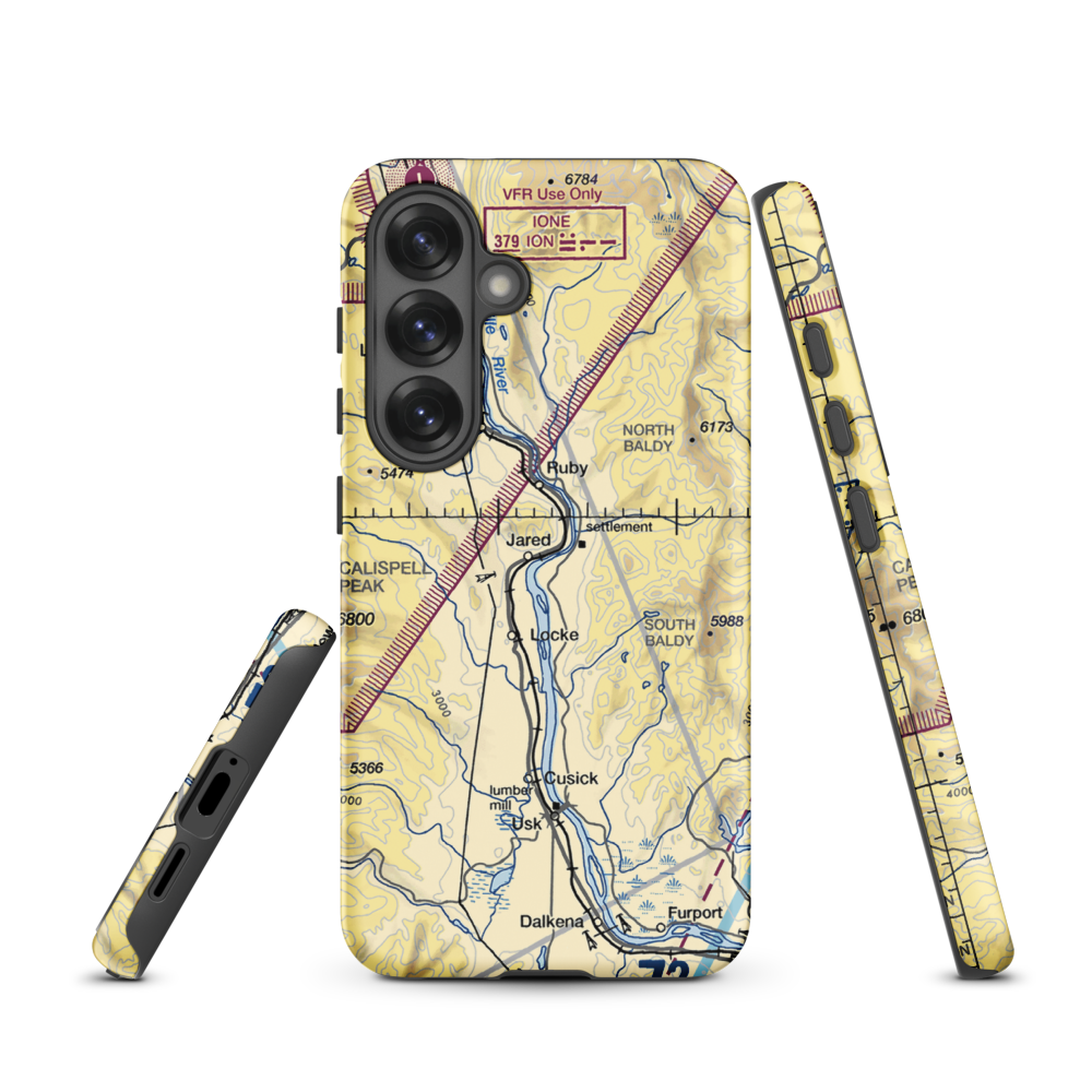 River Bend Airport (9WA3) VFR Sectional Samsung Phone Case Samsung Galaxy S25 model shown