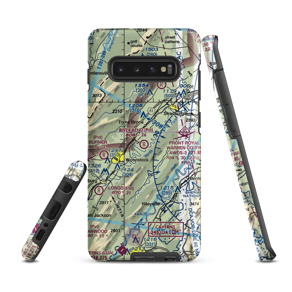 River Bend Airport (VA58) VFR Sectional Samsung Phone Case Samsung Galaxy S10 Plus model shown