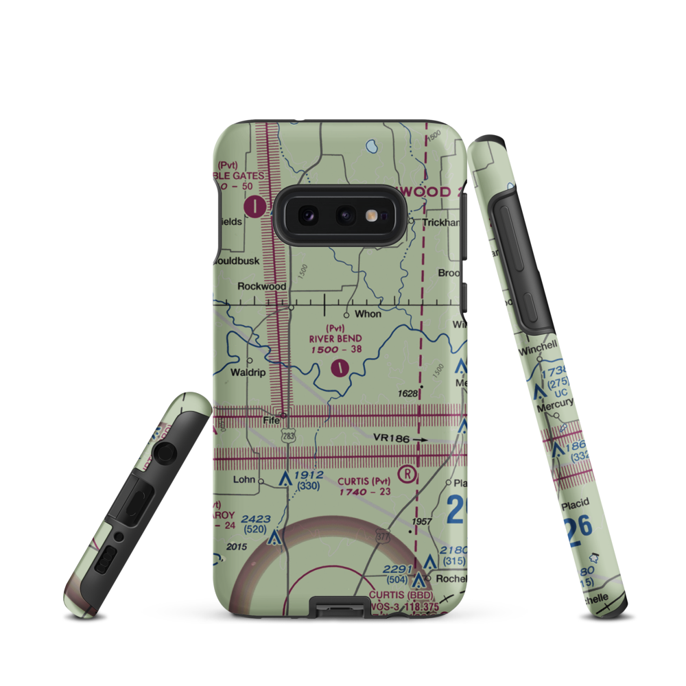 River Bend Ranch Airport (94TX) VFR Sectional Samsung Phone Case Samsung Galaxy S10 Plus model shown