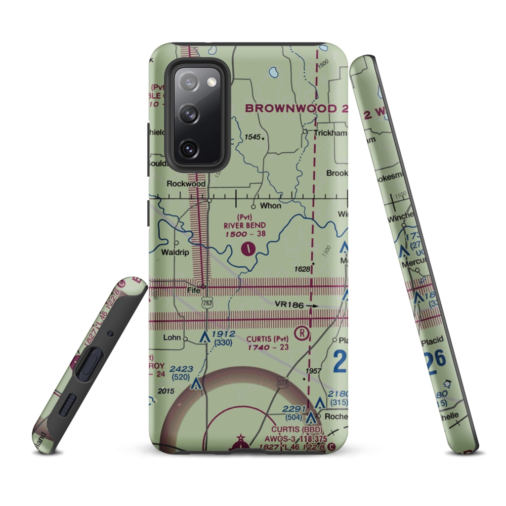 River Bend Ranch Airport (94TX) VFR Sectional Samsung Phone Case Samsung Galaxy S20 FE model shown