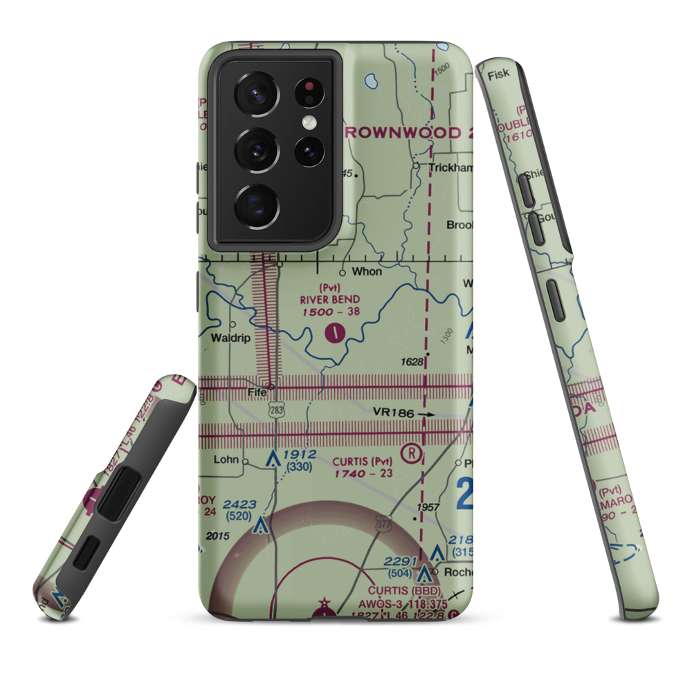 River Bend Ranch Airport (94TX) VFR Sectional Samsung Phone Case Samsung Galaxy S21 Plus model shown