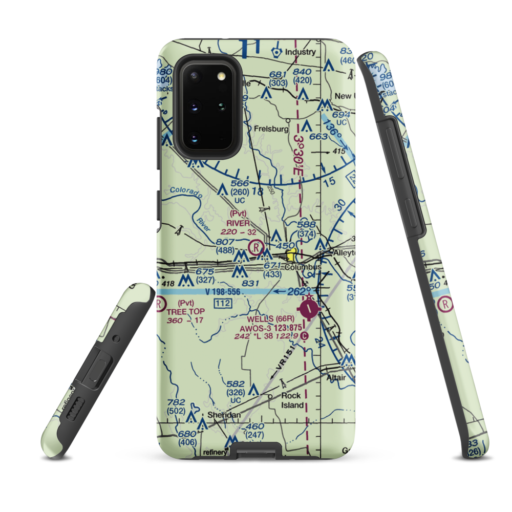 River Field (TS27) VFR Sectional Samsung Phone Case Samsung Galaxy S20 Plus model shown