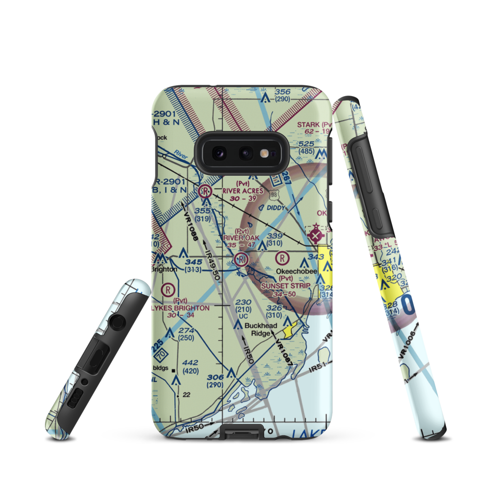 River Oak Airport (00FL) VFR Sectional Samsung Phone Case Samsung Galaxy S10e model shown
