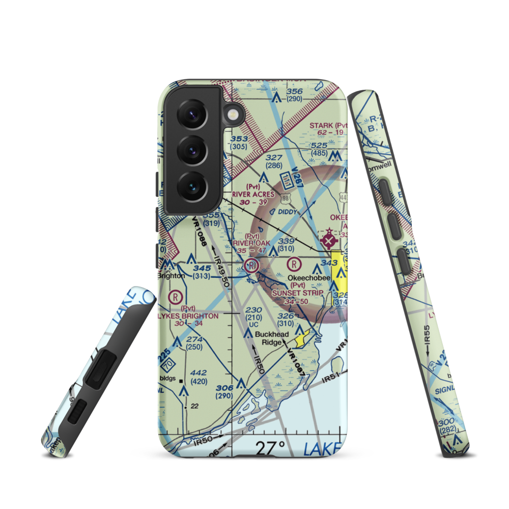 River Oak Airport (00FL) VFR Sectional Samsung Phone Case Samsung Galaxy S22 model shown