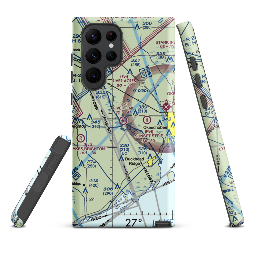 River Oak Airport (00FL) VFR Sectional Samsung Phone Case Samsung Galaxy S22 Ultra model shown