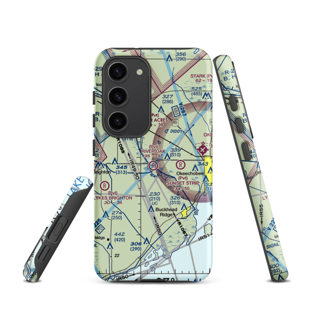 River Oak Airport (00FL) VFR Sectional Samsung Phone Case Samsung Galaxy S23 model shown