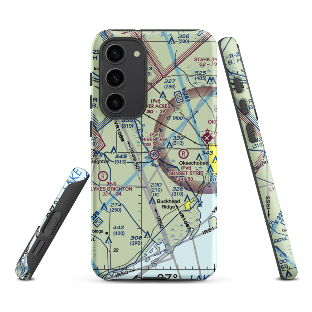 River Oak Airport (00FL) VFR Sectional Samsung Phone Case Samsung Galaxy S23 Plus model shown