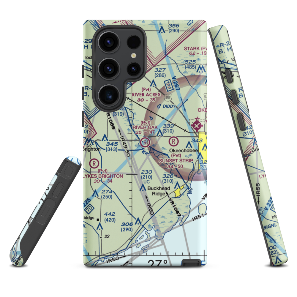 River Oak Airport (00FL) VFR Sectional Samsung Phone Case Samsung Galaxy S23 Ultra model shown