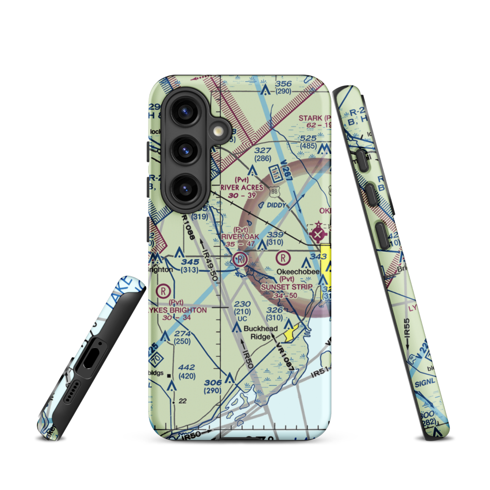 River Oak Airport (00FL) VFR Sectional Samsung Phone Case Samsung Galaxy S24 model shown
