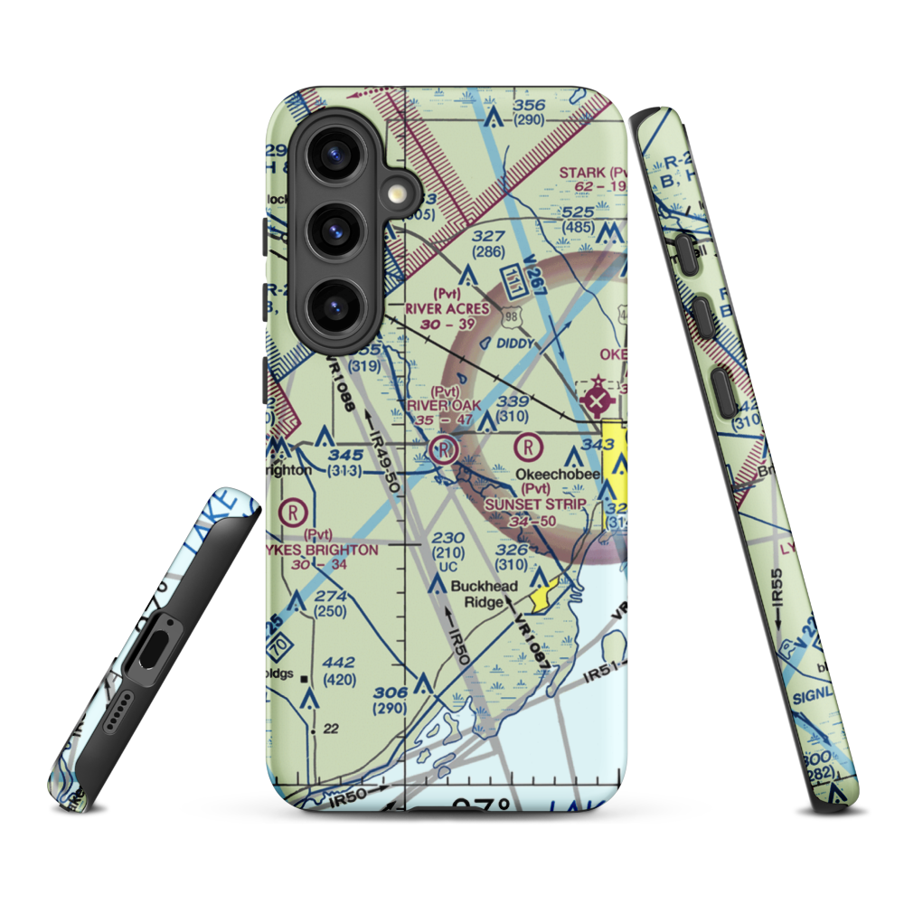 River Oak Airport (00FL) VFR Sectional Samsung Phone Case Samsung Galaxy S24 Plus model shown