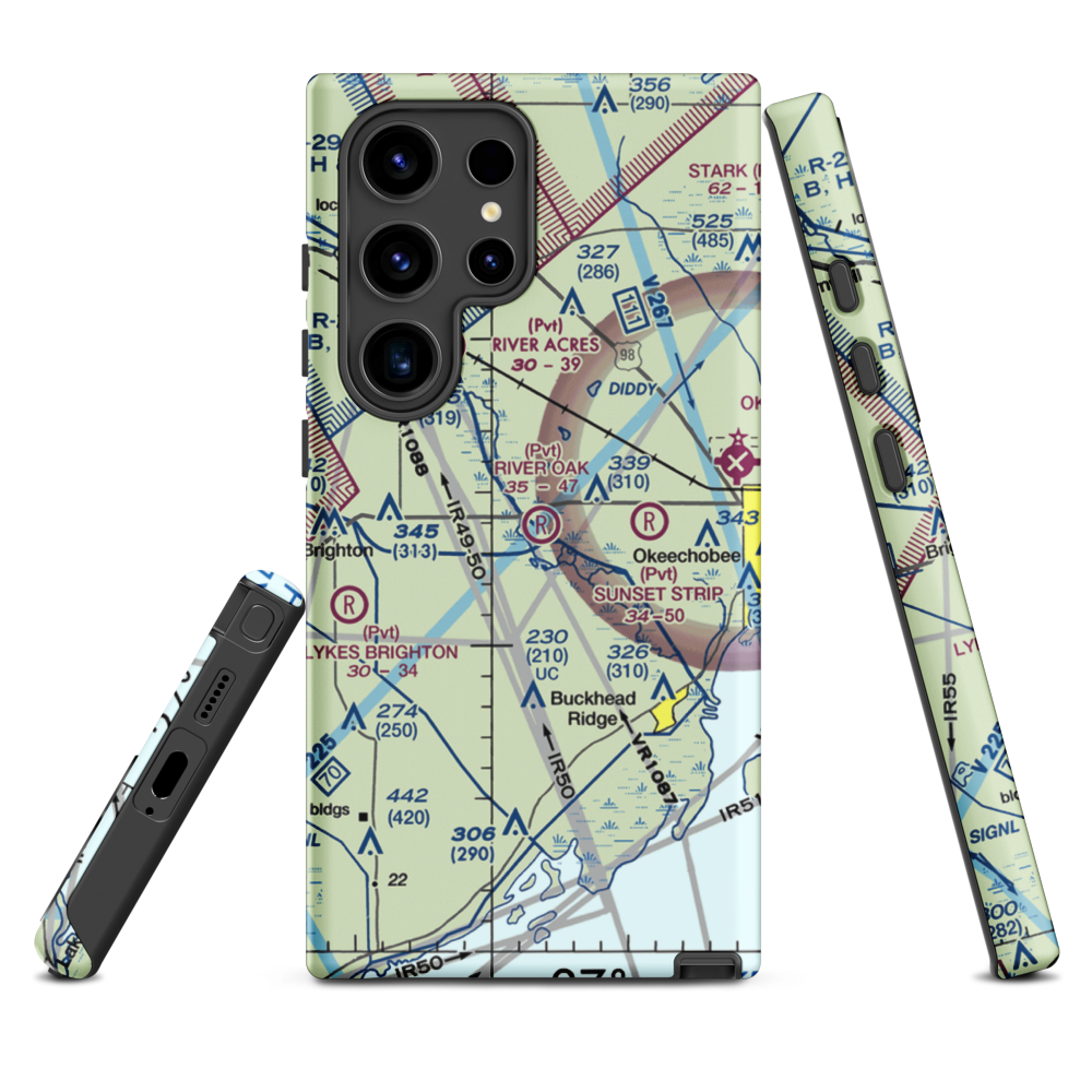 River Oak Airport (00FL) VFR Sectional Samsung Phone Case Samsung Galaxy S24 Ultra model shown