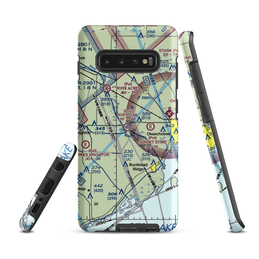 River Oak Airport (00FL) VFR Sectional Samsung Phone Case Samsung Galaxy S10 Plus model shown