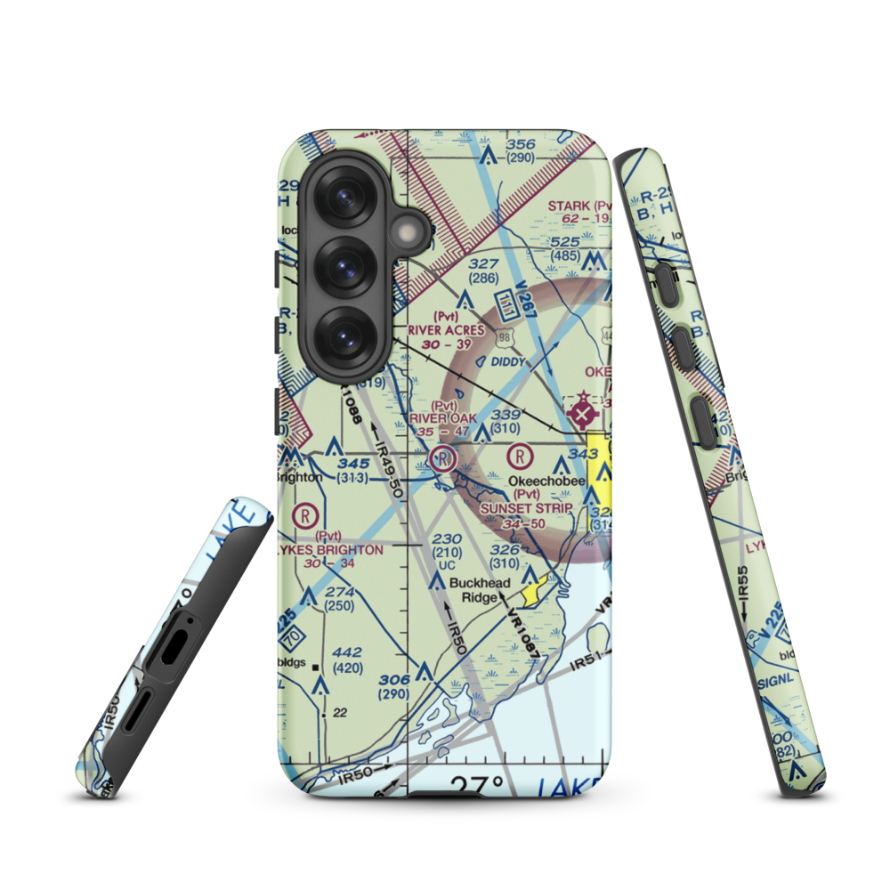 River Oak Airport (00FL) VFR Sectional Samsung Phone Case Samsung Galaxy S25 model shown
