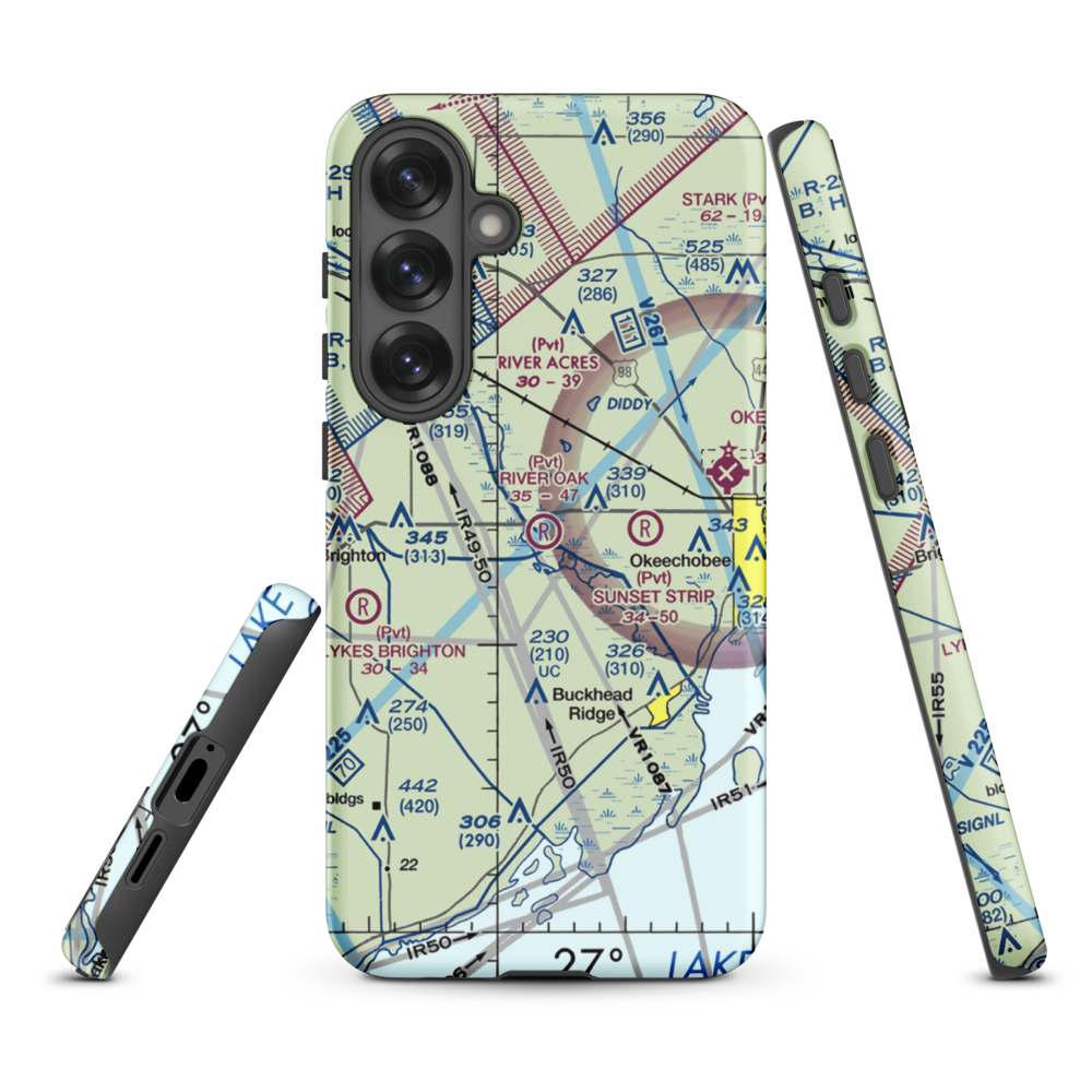 River Oak Airport (00FL) VFR Sectional Samsung Phone Case Samsung Galaxy S25 Plus model shown