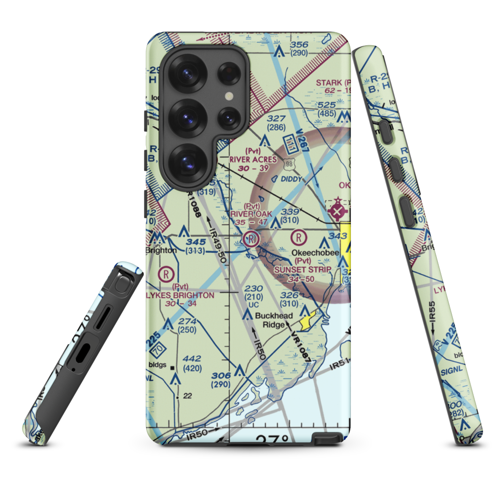 River Oak Airport (00FL) VFR Sectional Samsung Phone Case Samsung Galaxy S25 Ultra model shown