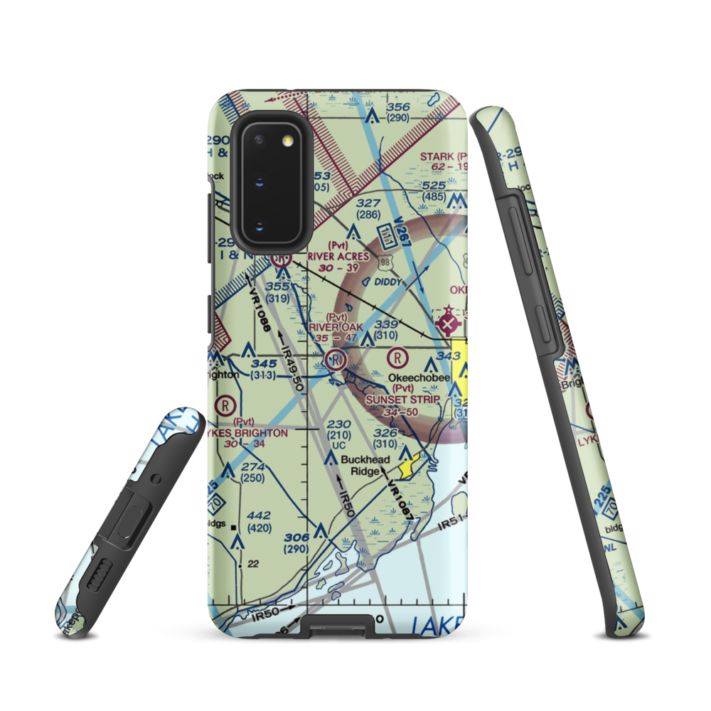 River Oak Airport (00FL) VFR Sectional Samsung Phone Case Samsung Galaxy S20 model shown
