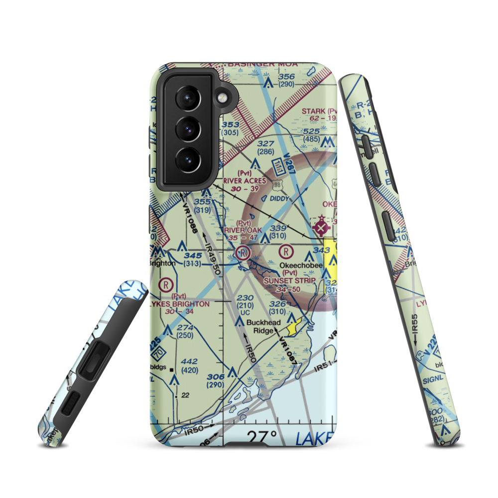 River Oak Airport (00FL) VFR Sectional Samsung Phone Case Samsung Galaxy S21 model shown