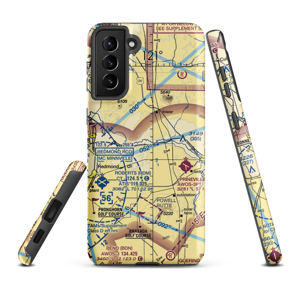 River Run Ranch Airport (OR02) VFR Sectional Samsung Phone Case Samsung Galaxy S21 Plus model shown