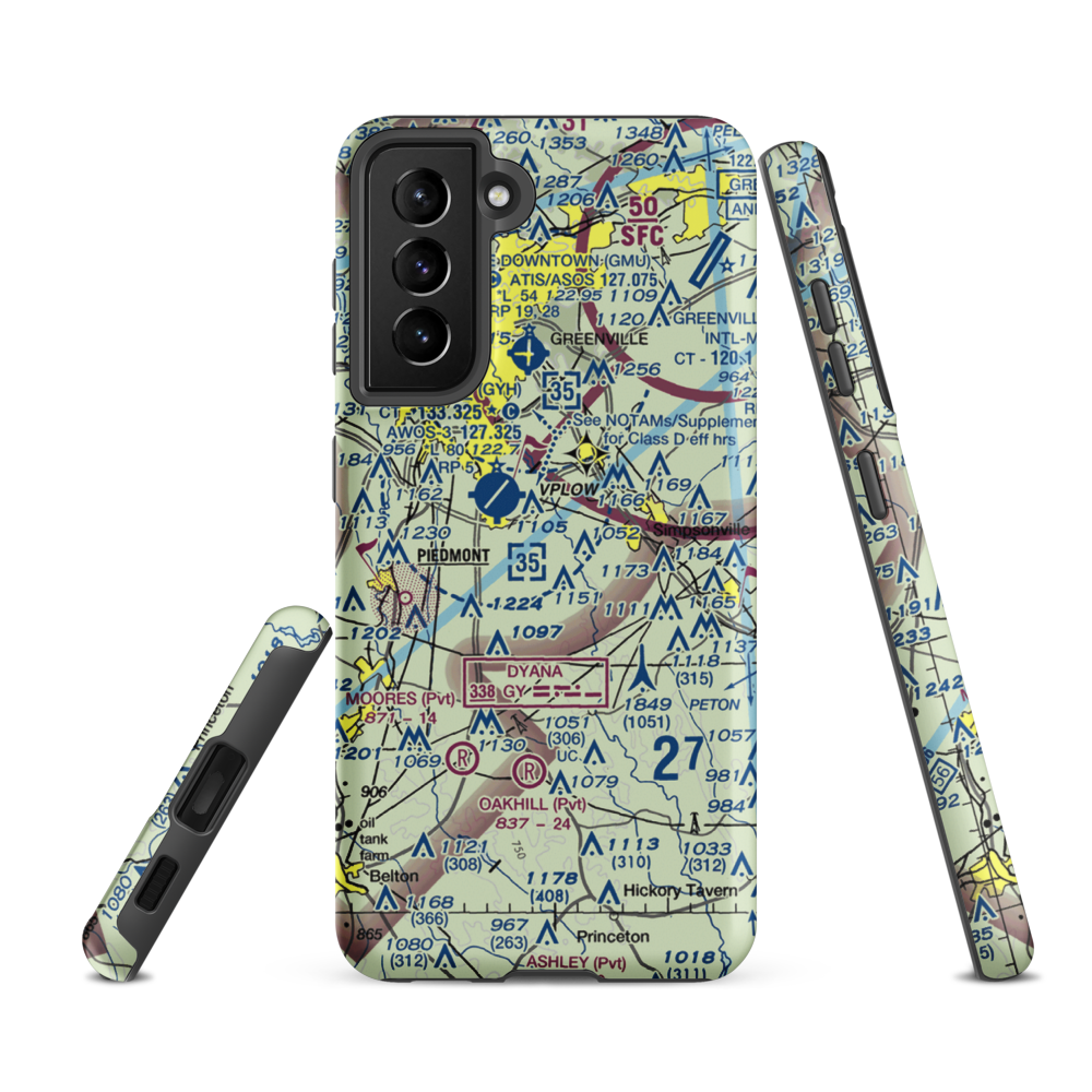 Riverbend Airpark (SC97) VFR Sectional Samsung Phone Case Samsung Galaxy S21 FE model shown