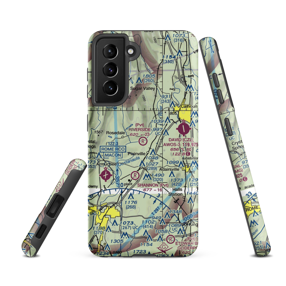 Riverside Airport (22GA) VFR Sectional Samsung Phone Case Samsung Galaxy S21 FE model shown
