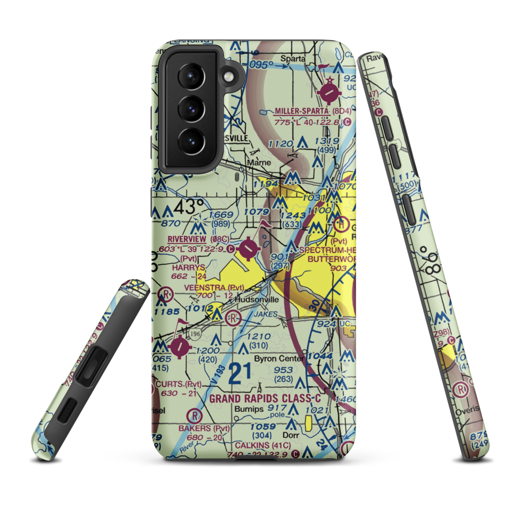 Riverview Airport (08C) VFR Sectional Samsung Phone Case Samsung Galaxy S21 FE model shown