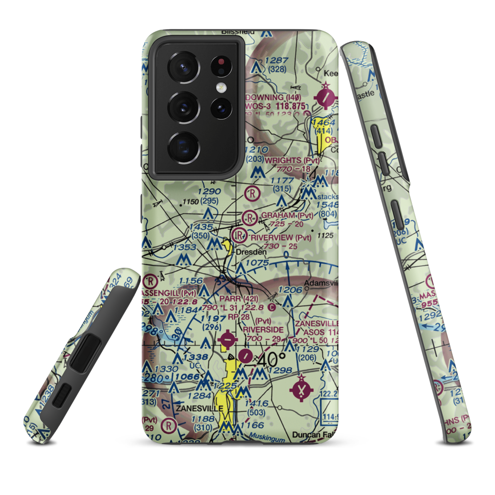 Riverview Airport (OA85) VFR Sectional Samsung Phone Case Samsung Galaxy S21 Plus model shown